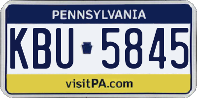 PA license plate KBU5845