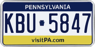 PA license plate KBU5847