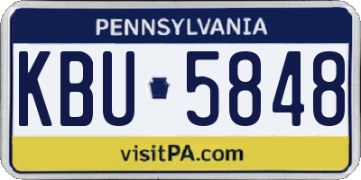 PA license plate KBU5848