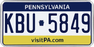 PA license plate KBU5849