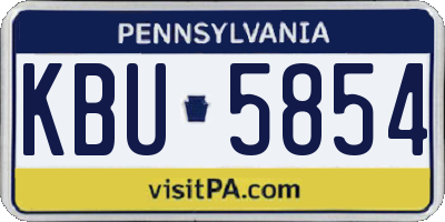 PA license plate KBU5854