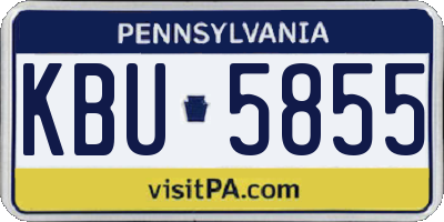 PA license plate KBU5855