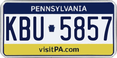 PA license plate KBU5857