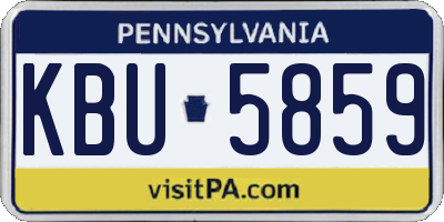 PA license plate KBU5859