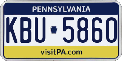 PA license plate KBU5860