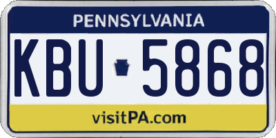 PA license plate KBU5868