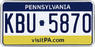 PA license plate KBU5870
