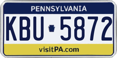 PA license plate KBU5872
