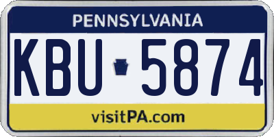 PA license plate KBU5874
