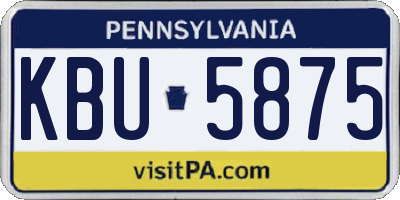 PA license plate KBU5875