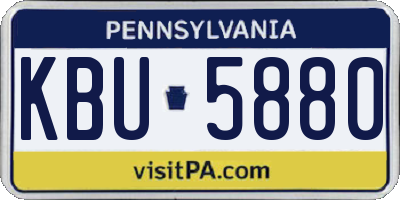 PA license plate KBU5880