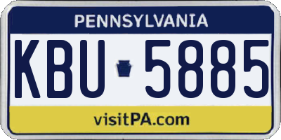 PA license plate KBU5885