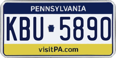 PA license plate KBU5890
