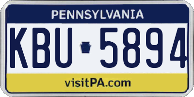 PA license plate KBU5894
