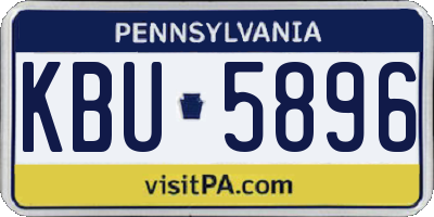 PA license plate KBU5896