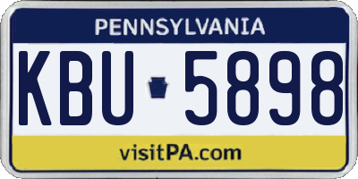 PA license plate KBU5898