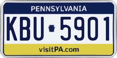 PA license plate KBU5901