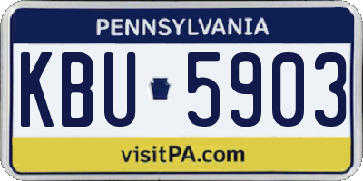 PA license plate KBU5903