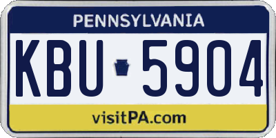PA license plate KBU5904