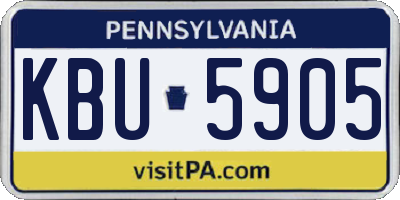 PA license plate KBU5905