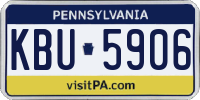 PA license plate KBU5906