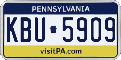 PA license plate KBU5909