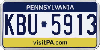 PA license plate KBU5913