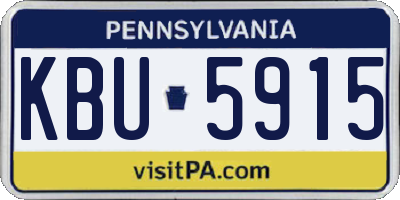 PA license plate KBU5915
