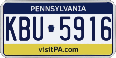 PA license plate KBU5916