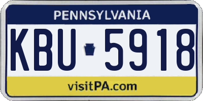 PA license plate KBU5918