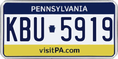 PA license plate KBU5919