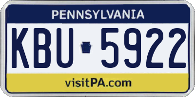 PA license plate KBU5922