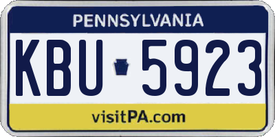 PA license plate KBU5923
