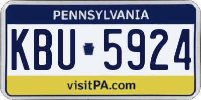 PA license plate KBU5924