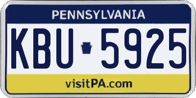 PA license plate KBU5925