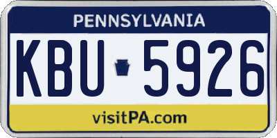 PA license plate KBU5926