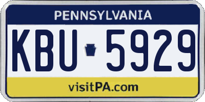 PA license plate KBU5929