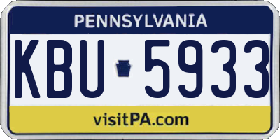PA license plate KBU5933