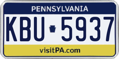 PA license plate KBU5937