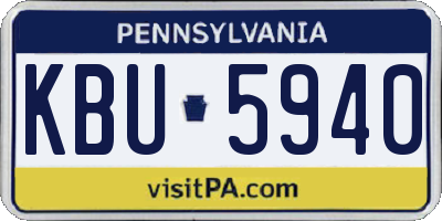 PA license plate KBU5940