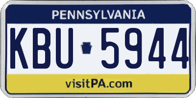 PA license plate KBU5944