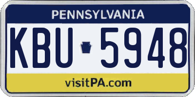 PA license plate KBU5948