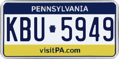 PA license plate KBU5949
