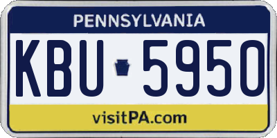 PA license plate KBU5950