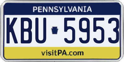 PA license plate KBU5953