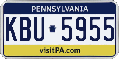 PA license plate KBU5955