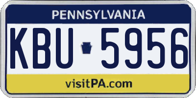 PA license plate KBU5956