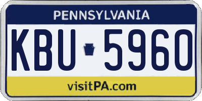 PA license plate KBU5960