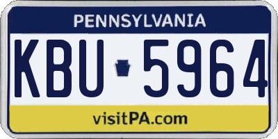 PA license plate KBU5964