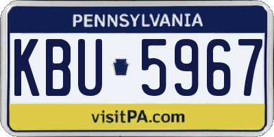 PA license plate KBU5967